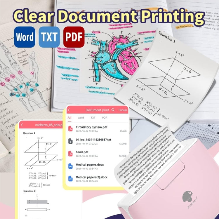 Phomemo M04S Thermal Printer Support 4 Inch Printing Width 300dpi Bluetooth Inkless Printer(Geen)