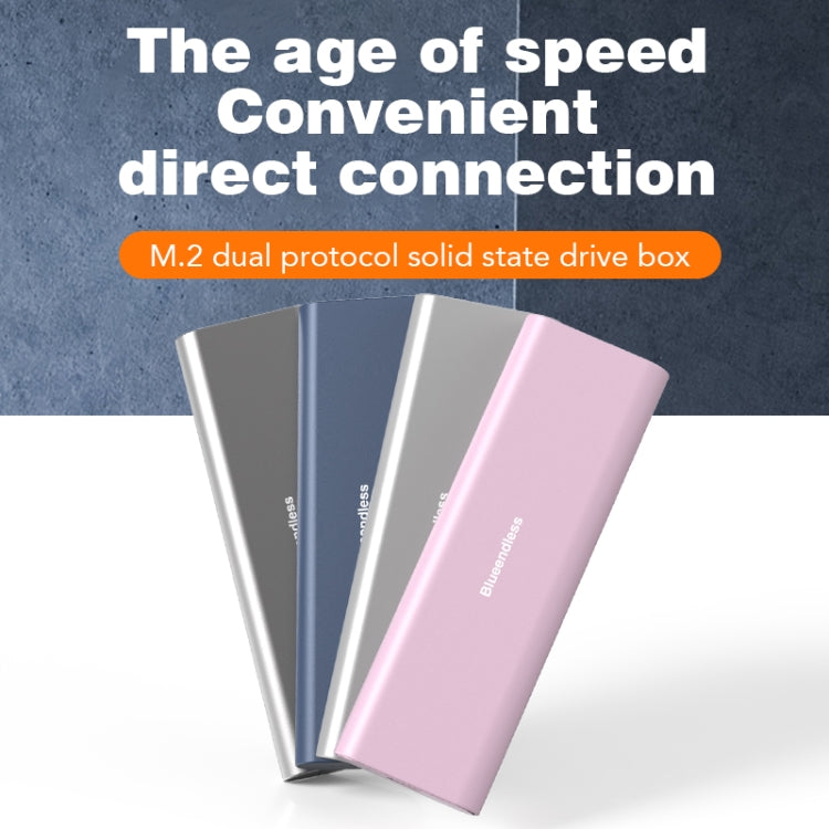 Blueendless M2815SN M.2 Dual Protocol Type-C 3.1 Mobile Hard Disk Box Laptop External SSD(Gray)