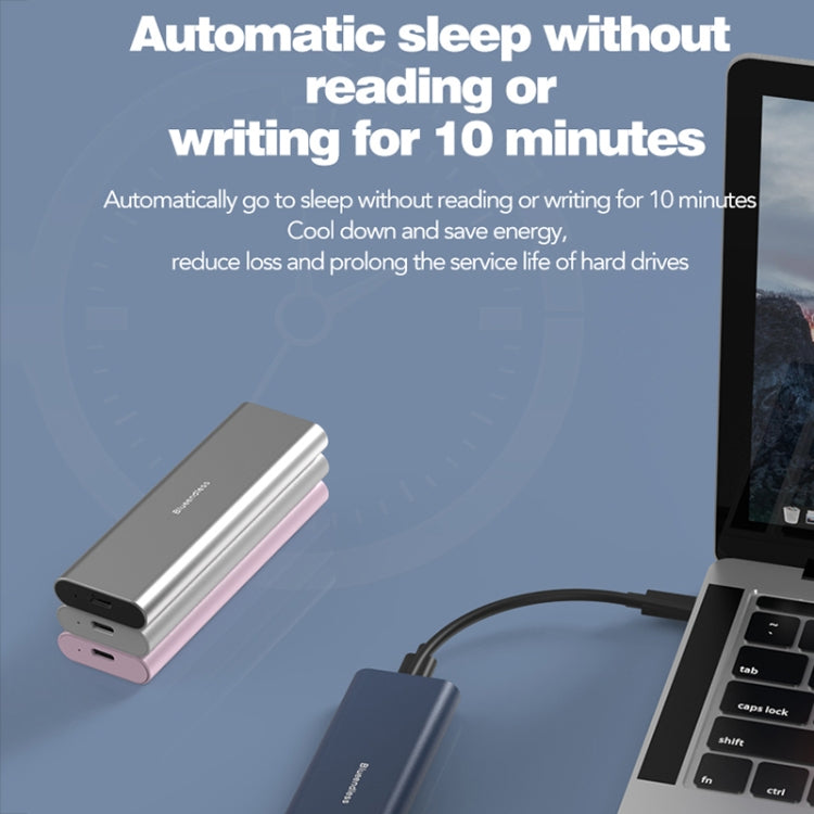 Blueendless M2815SN M.2 Dual Protocol Type-C 3.1 Mobile Hard Disk Box Laptop External SSD(Gray)