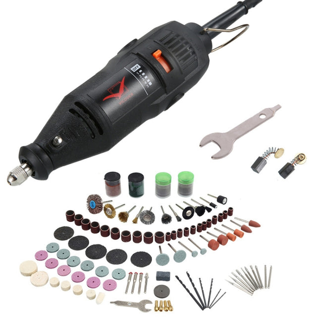 VICOVER Small Adjustable Speed Electrical Grinder Set Jade Carving Pen Polishing Tool EU Plug, Model: 147pcs Parts