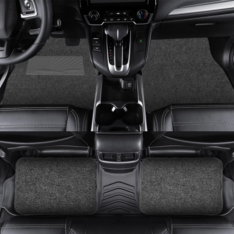 4pcs /Set Universal Car Foot Mats PVC Flocking Pads(Gray)