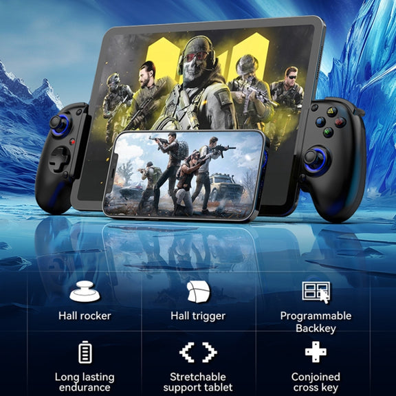 BSP-D10S Wireless Stretch Game Controller With Heat Dissipation Fan for Switch / Android / IOS / PC / PS3 / PS4(Black)