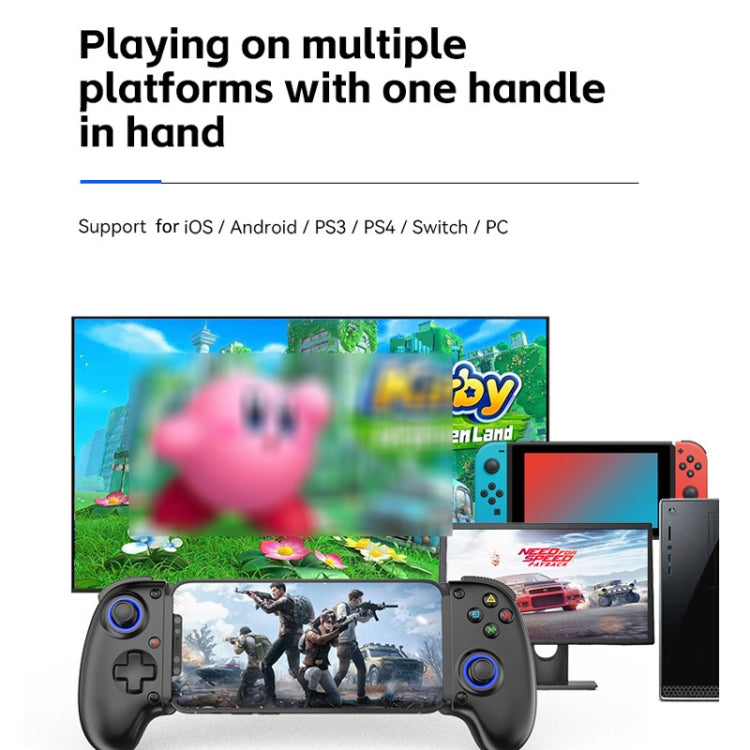 BSP-D10S Wireless Stretch Game Controller With Heat Dissipation Fan for Switch / Android / IOS / PC / PS3 / PS4(Pink)