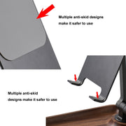 Walnut Desktop Mobile Phone Stand Lifting Folding Tablet Holder with Tray Base