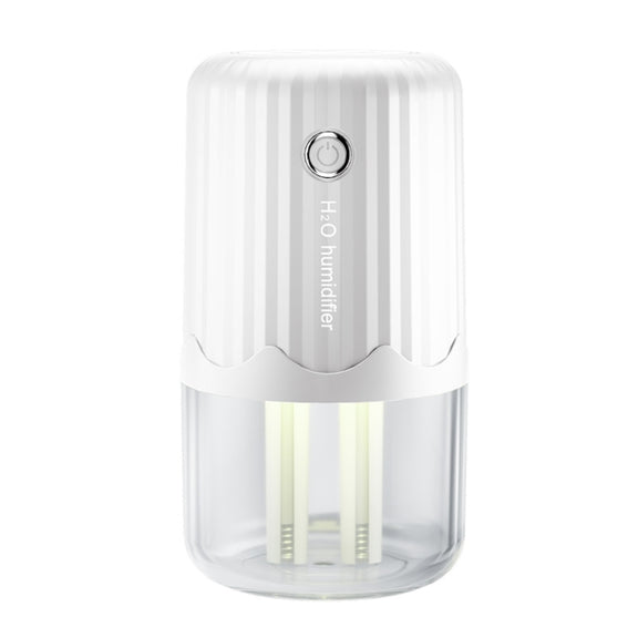 T06 Large-Capacity Atmosphere Night Light Household Dual Spray Air Humidifier, Color: White Plug-in
