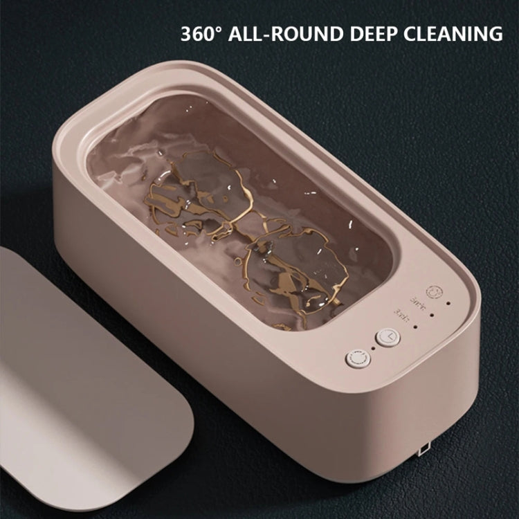 Electrical Ultrasonic Cleaner 3-speed Timing Jewelry Watches Braces Eyeglasses Cleaning Device(White)