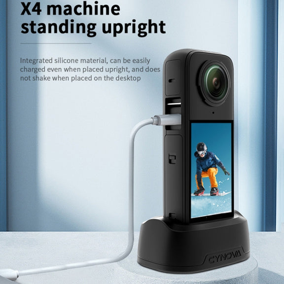 For Insta360 X4 CYNOVA Silicone Base Upright Holder Desktop Support Stand