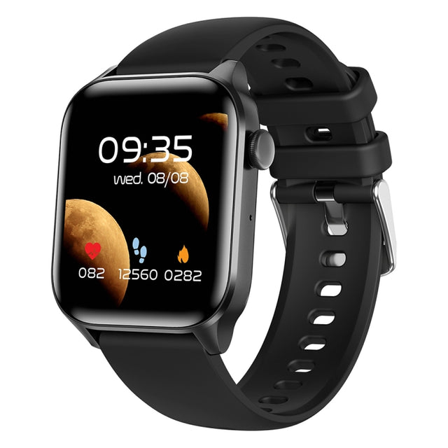T12Pro 1.85-inch IP67 Water-resistant Sports Wellness Tracking Bluetooth Call Smart Watch(Black)