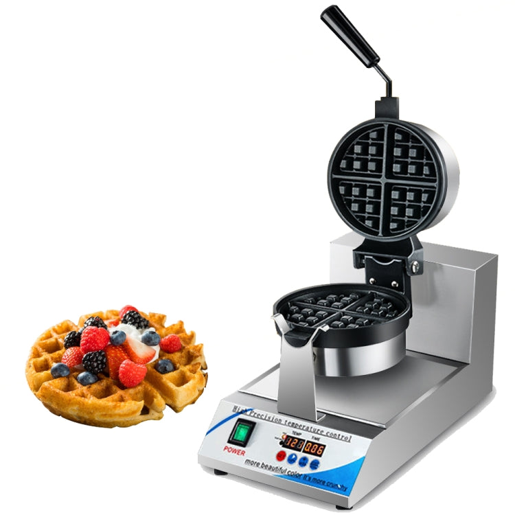 1200W  Commercial Waffle Maker Stainless Steel Rotatable Waffle Machine UK Plug