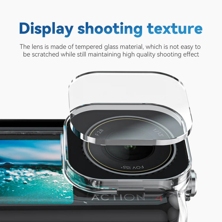 For DJI Osmo Action 3 / 4 TELESIN OA-WTP-003 45m Water-resistant Shell Sealed Diving Case