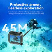 For DJI Osmo Action 3 / 4 TELESIN OA-WTP-003 45m Water-resistant Shell Sealed Diving Case