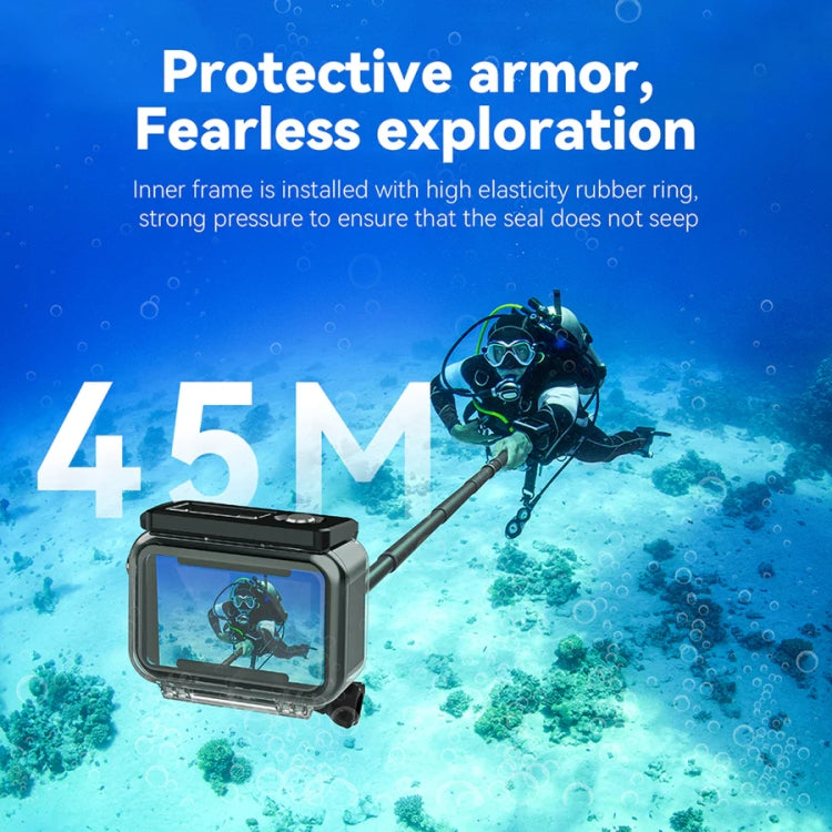 For DJI Osmo Action 3 / 4 TELESIN OA-WTP-003 45m Water-resistant Shell Sealed Diving Case