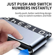 Metal Hidden Temporary Parking Number Plate Ornaments, Color: Single Number Gray