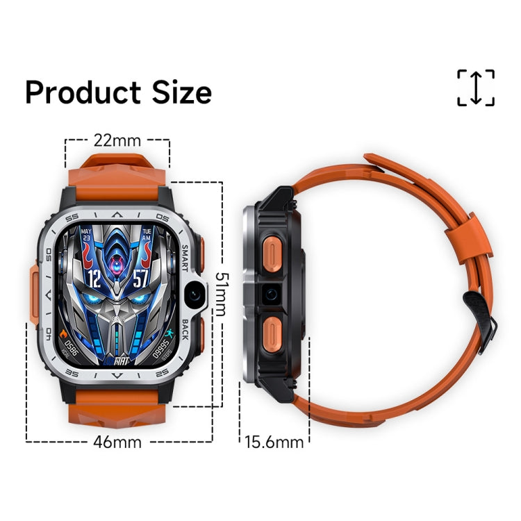 LOKMAT APPLLP 4 MAX 2.02-Inch Android 8.1 Full Network Wifi Card Bluetooth Smart Watch(Silver 64G)