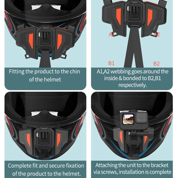 TELESIN GP-HBM-MT2 Universal Helmet Mount Holder For Sports Camera