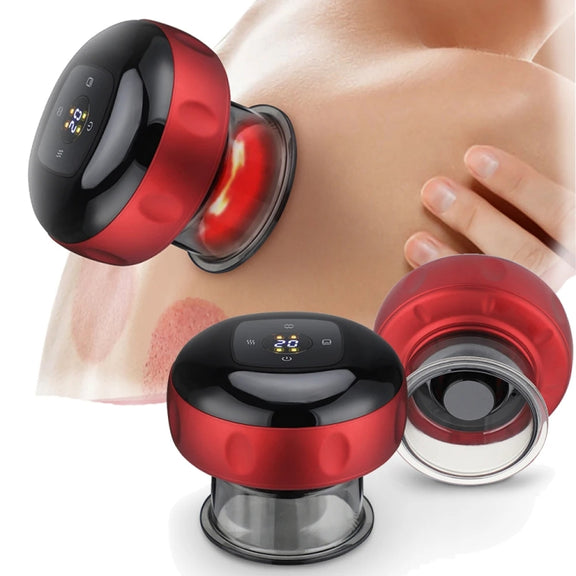 12-speed Remote Control Cupping Therapy Massager Set with 3 Cups(Black)