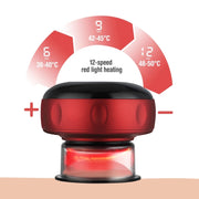 12-speed Remote Control Cupping Therapy Massager Set with 3 Cups(Red)