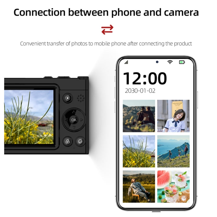 High-Definition CCD Digital Camera 64 Million WiFi Card Camera, Color: Black + Microphone