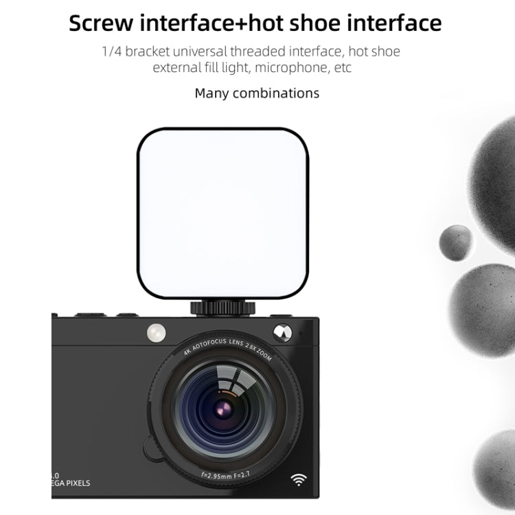 High-Definition CCD Digital Camera 64 Million WiFi Card Camera, Color: White + Microphone/Fill Light/Headphone Cable