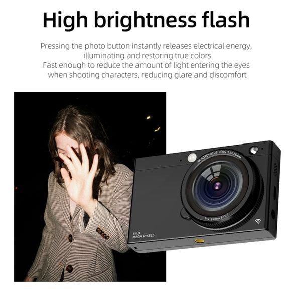 High-Definition CCD Digital Camera 64 Million WiFi Card Camera, Color: Black + Fill Light