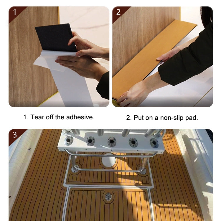 240x60x0.6cm Yacht RV Modification Imitation Teak Floor EVA Anti-slip Mat