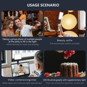 60 LEDs Rechargeable Clip Fill Light With Front & Back Clip Adjusted 3 Light Modes For Phone, Spec: A Type White