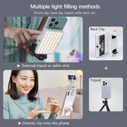 60 LEDs Rechargeable Clip Fill Light With Front & Back Clip Adjusted 3 Light Modes For Phone, Spec: A Type White