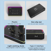 Dual NVME or Dual SATA Blueendless M.2 Dual-Slot Hard Drive Base Solid State Hard Drive Box, US Plug