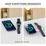 For Apple Watch / iPhone AhaStyle PT135 2 In 1 Silicone Wireless Charging Base(Grey)