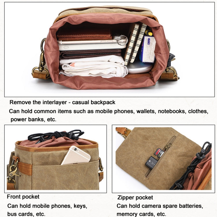 Retro Camera Canvas Bag Shoulder Messenger Bag Travel Portable Case(Dark Gray)