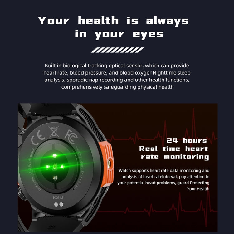 LOKMAT ZEUS6 PRO 1.46-Inch IP68 Water-resistant SOS Flashlight Bluetooth Smart Watch(Blue)