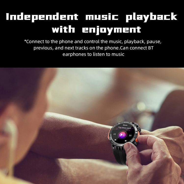LOKMAT ZEUS6 PRO 1.46-Inch IP68 Water-resistant SOS Flashlight Bluetooth Smart Watch(Black)