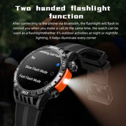 LOKMAT ZEUS6 PRO 1.46-Inch IP68 Water-resistant SOS Flashlight Bluetooth Smart Watch(Yellow Green)