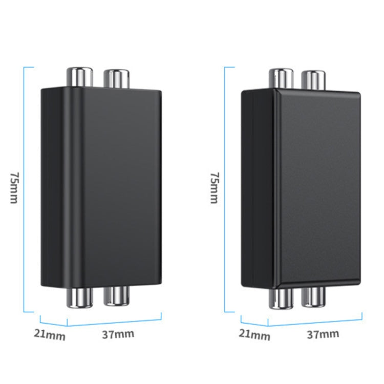 RCA Audio Ground Loop Isolator Anti-Interference Noise Reducer Eliminate Current Sound Bluetooth Receiver(Square)