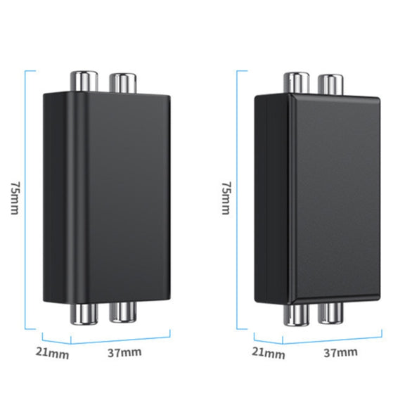 RCA Audio Ground Loop Isolator Anti-Interference Noise Reducer Eliminate Current Sound Bluetooth Receiver(Square)