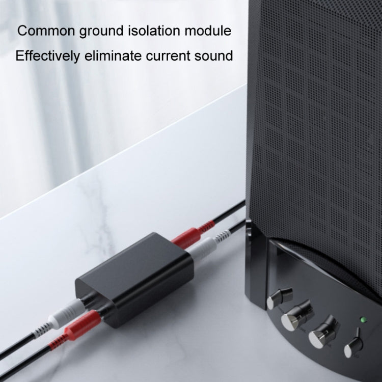 RCA Audio Ground Loop Isolator Anti-Interference Noise Reducer Eliminate Current Sound Bluetooth Receiver(Square)