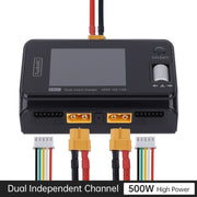 ToolkitRC M6D 500W Toy Airplane Dual Channel Li-Po Battery Balance Charger(Black)