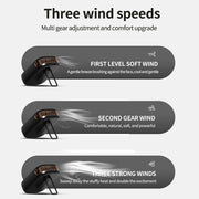 HX-150A Outdoor Digital Display Silent USB Charging Bladeless Waist Hanging Neck Fan(Black)