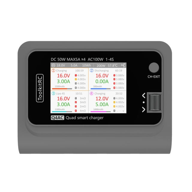 ToolkitRC Q4AC Four-Channel Airplanes And Drones Model Li-Po Battery Balance Charger(EU Plug)