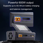 ToolkitRC M9 600W Airplane Li-Po Battery Balance Charger With Voice Function(Black)