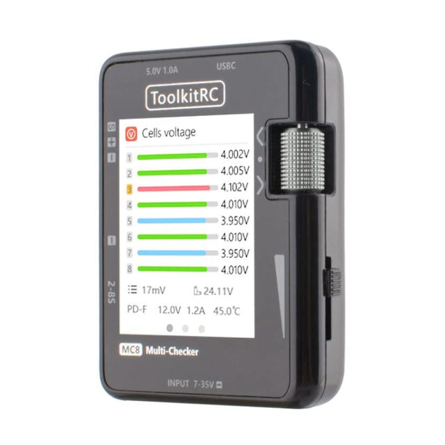 ToolkitRC MC8 Multifunctional Electrical Display Power Detection Signal PD Charger(Black)