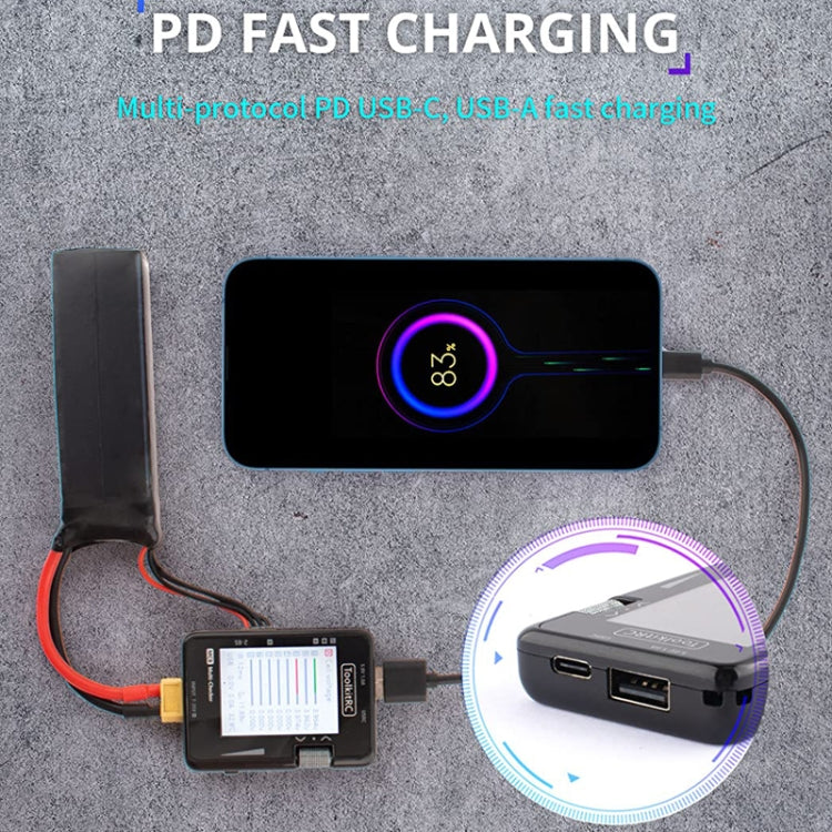 ToolkitRC MC8 Multifunctional Electrical Display Power Detection Signal PD Charger(Black)
