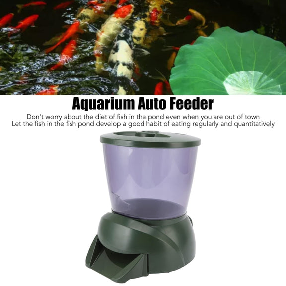 4.25L Aquarium Automatic Feeder Timing Dosing Fish Tank Pond Feeder(Green)