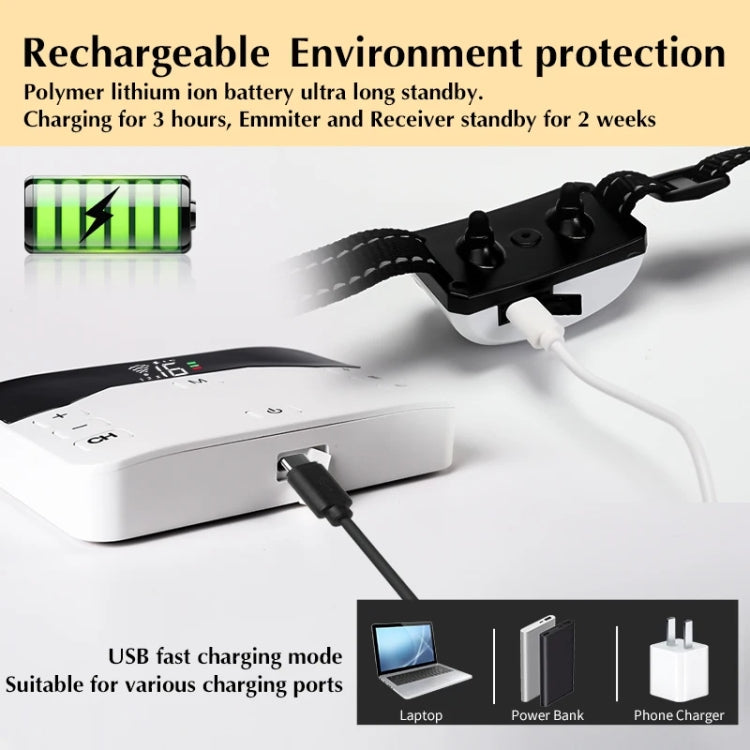 1 Drag 3 Pet Electronic Fence Wireless Stop Barker Outdoor Dog Collar Remote Control Dog Trainer(White)
