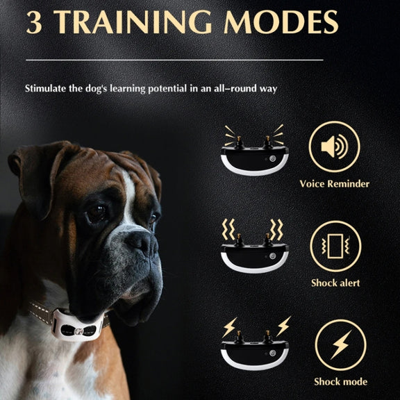 1 Drag 1 Pet Electronic Fence Wireless Stop Barker Outdoor Dog Collar Remote Control Dog Trainer(Gold)