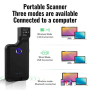 1D Bluetooth Barcode Scanner Wireless Back Clip Phone Barcode Reader