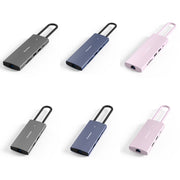 Blueendless 4K60Hz + Gigabit LAN + Data Type-C Docking Station, Spec: 6-in-1 Pink