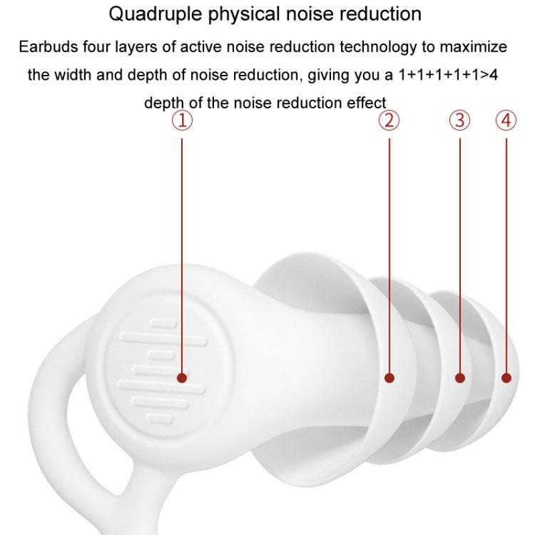 Noise Canceling Sleeping Earplugs Triple Layer Soundproofing Silicone Swimming Earplugs(Black)