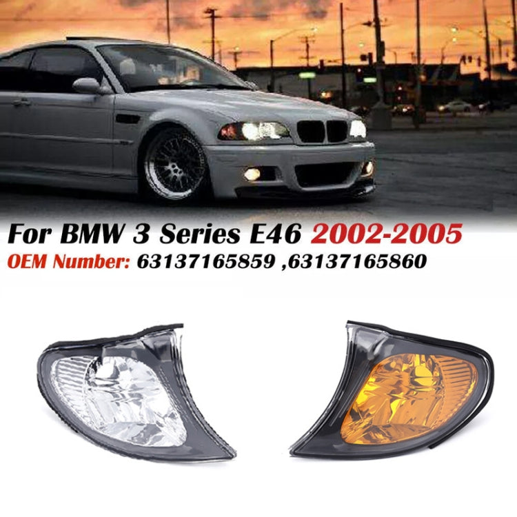 For 2002-2005 BMW 3 Series E46 Car Front Corner Parking Turn Signal Lights(White Right OE 63137165860)
