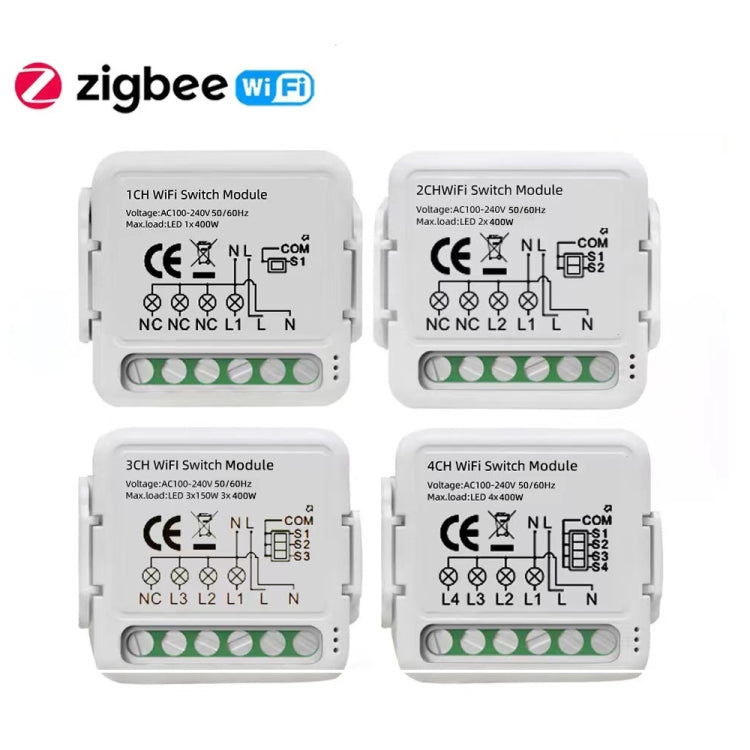 3CH Zigbee Smart Switch Module For Alexa / Google Home / Tuya Smart Life APP